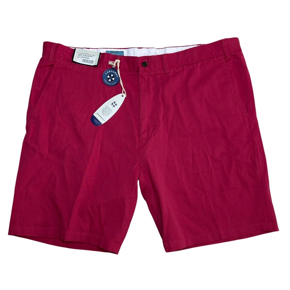 Castaway Nantucket Mens Cisco Shorts Hurricane Red Cotton Stretch Size 44 NEW